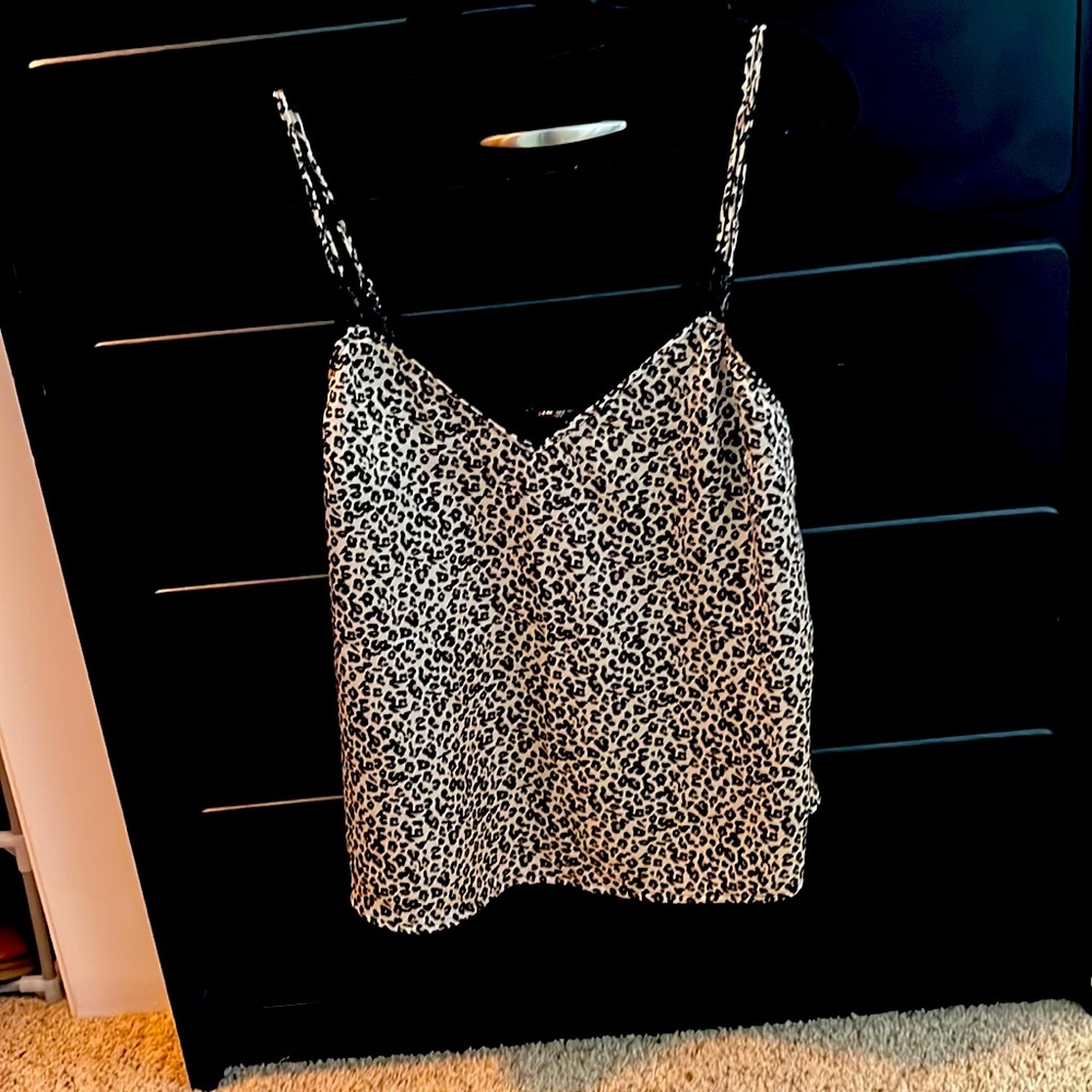 Cheetah print satin tank